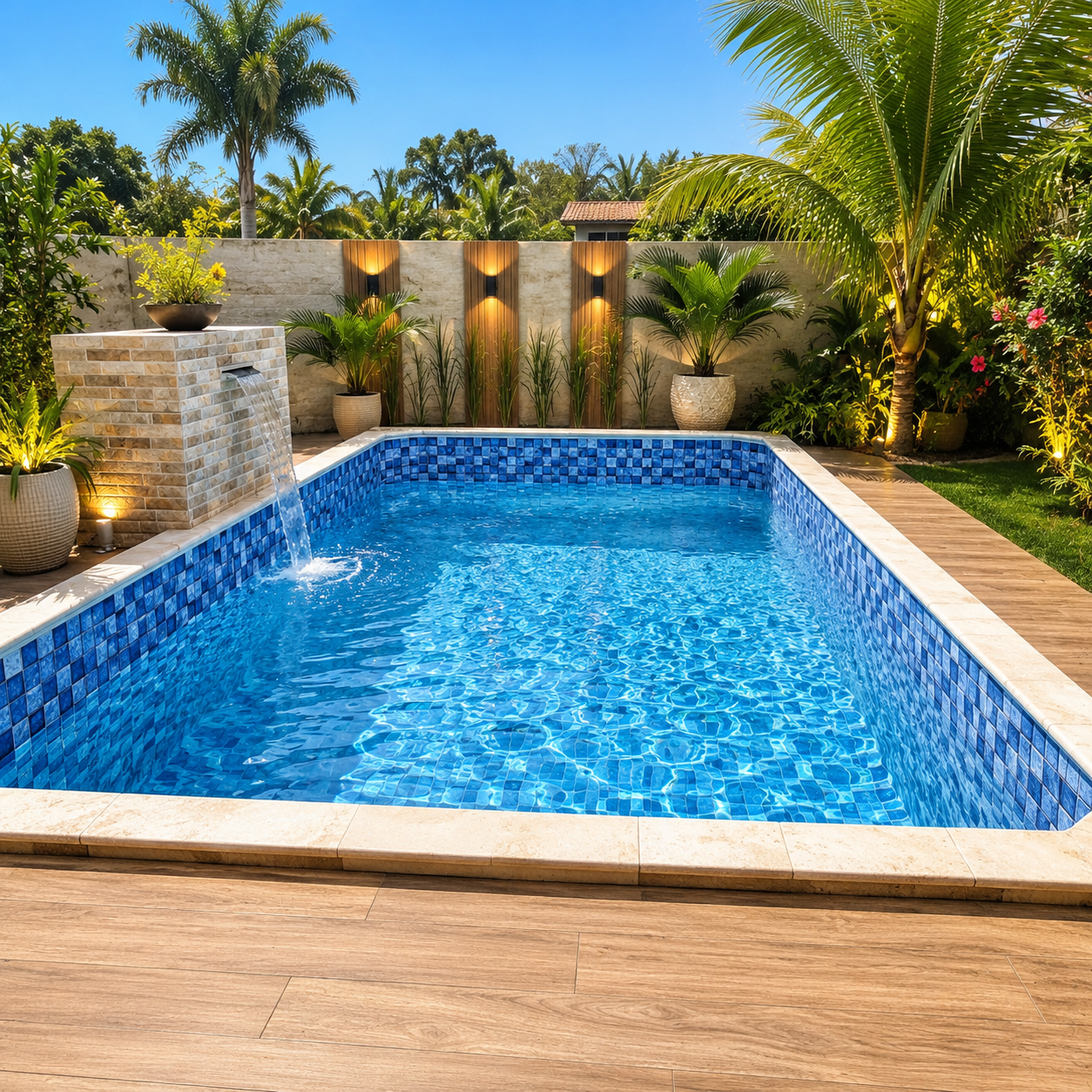 Área de lazer com piscina